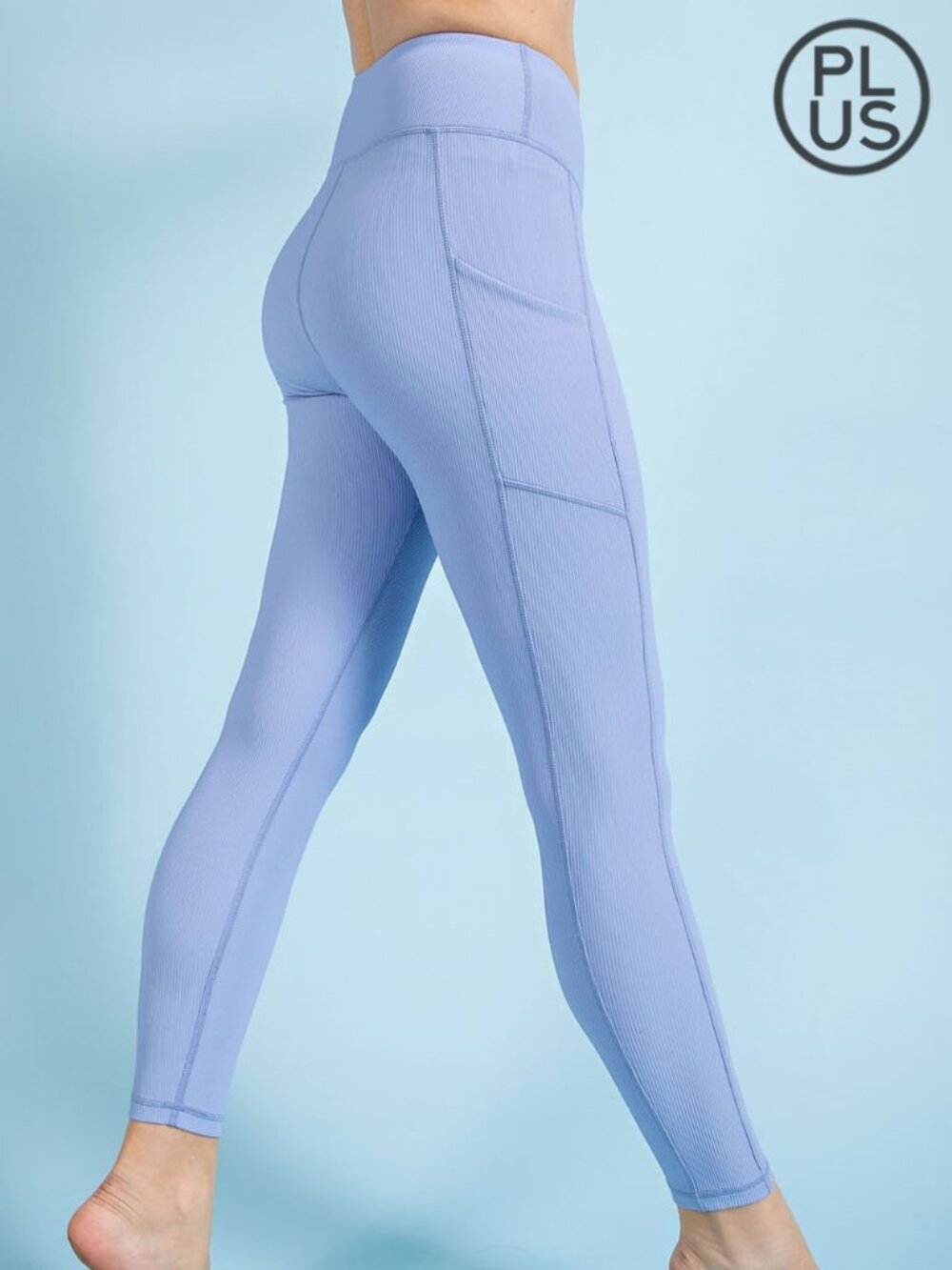 WOMEN'S SUPER SOFT HIGH WAISTED PLUS YOGA LEGGINGS W/POCKETS LAVENDER 1X-3X